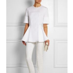 Alexander McQueen White Peplum Blouse